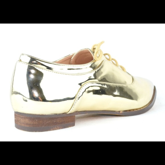 ⭐️ Lace-up Women's Oxford Shoe Gold - Picture 3 of 5